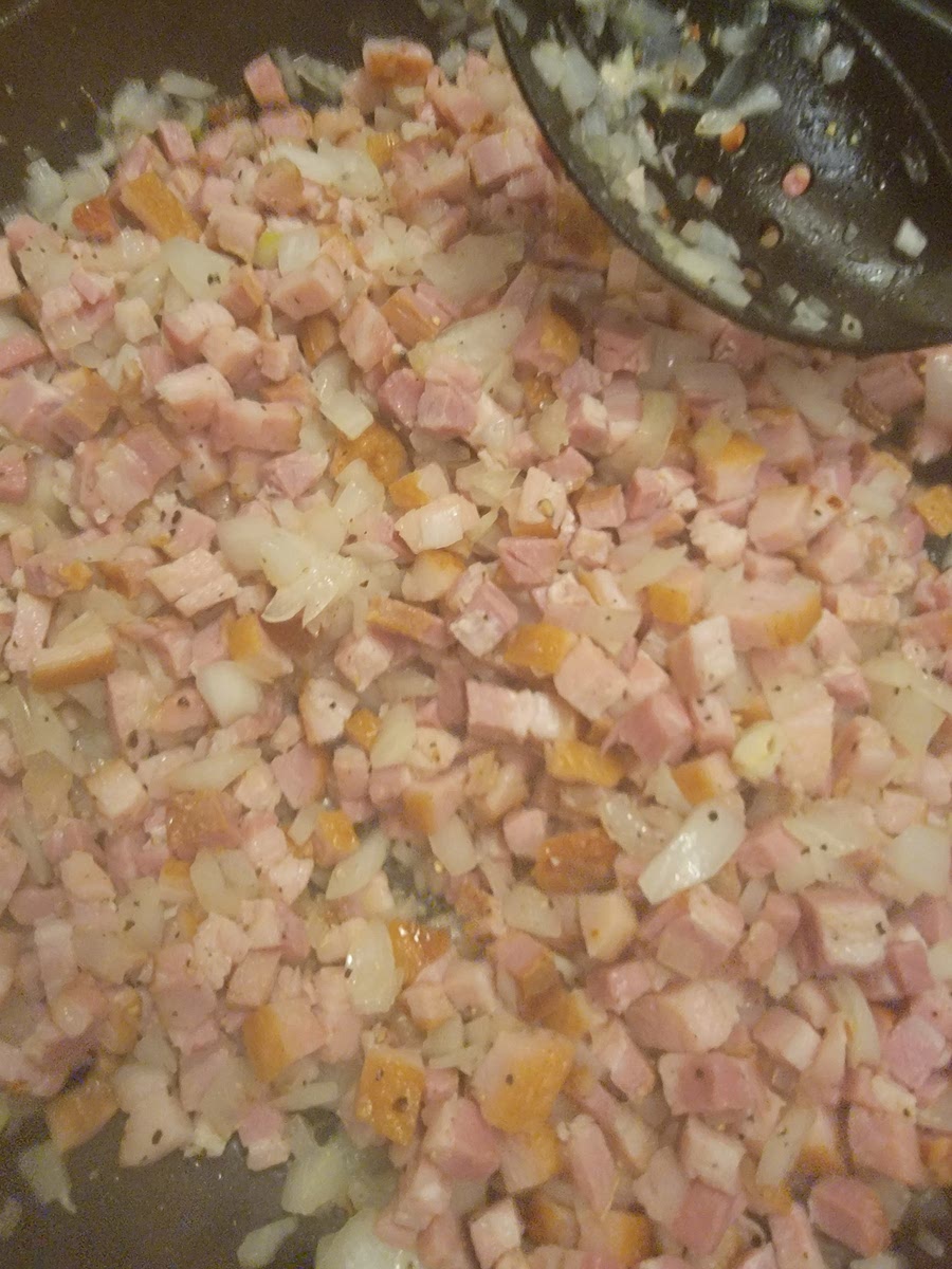 Do not let too much fat seperate, and onions should be just starting to look translucent on the edges.