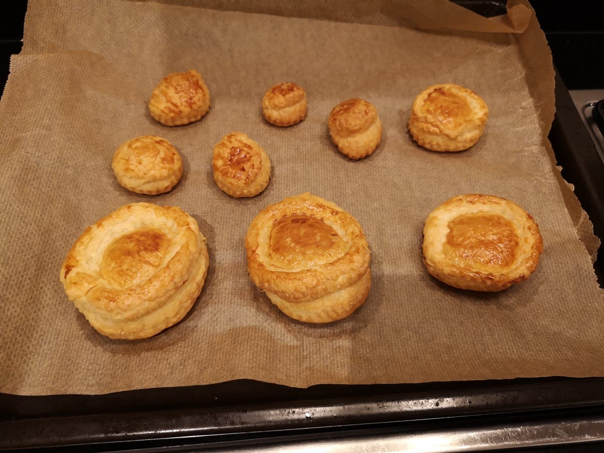 When they're done, take out the small circle from the middle to allow filling.