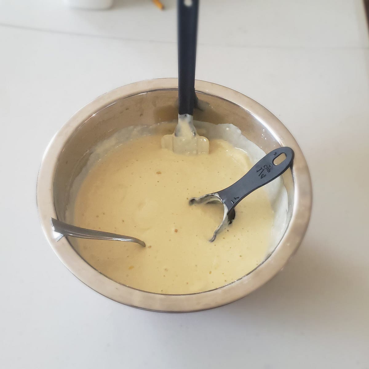 The batter is now done! Time to start making some waffles!