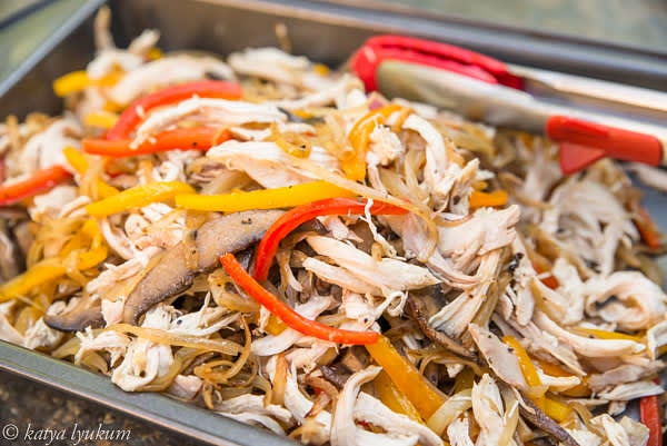 Mix chicken and vegetables to equally distribute all ingredients. Cover and refrigerate.