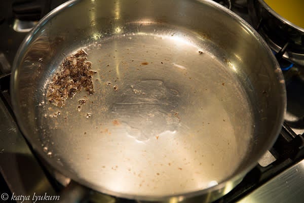 Discard bones and strain 2 tbsp of rendered fat to remove solids.