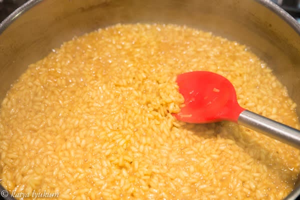 Continue till the end of 20 minutes period. Turn off the heat. Adjust the taste. See the picture for how much liquid should be in the pan before turning off the heat.