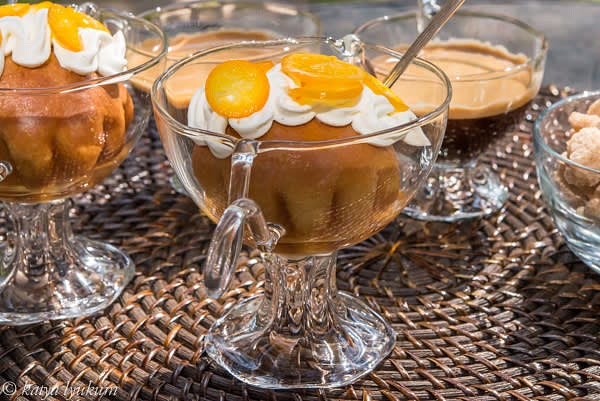 Place baba cakes into glass jars or containers and add enough syrup to keep them submerged. If it's a jar, close the lid and soak for 8-12 hours in the refrigerator, turning upside down a few times. If it's a container, place a nonreactive weight (e.g., porcelain saucer) on top of the cakes. If you prefer serving baba less wet, squeeze extra liquid, carefully pressing cakes between your hands, and let the sponge restore its shape.