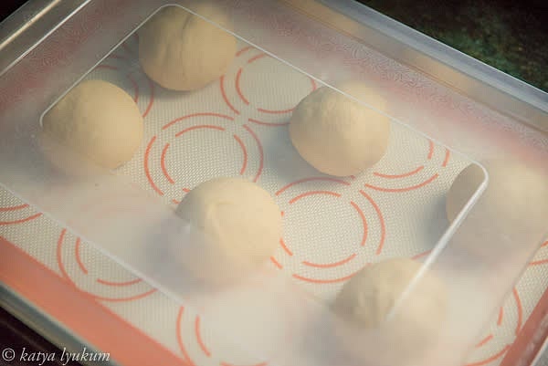 Shape them into balls and let them rest covered for 20 minutes at room temperature.