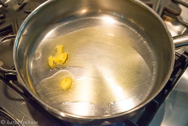 Melt butter in a saute pan over medium heat.