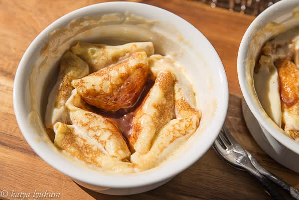 It will be tempting to eat them hot, but be patient and let the crepes cool to room temperature. They are the best warm.