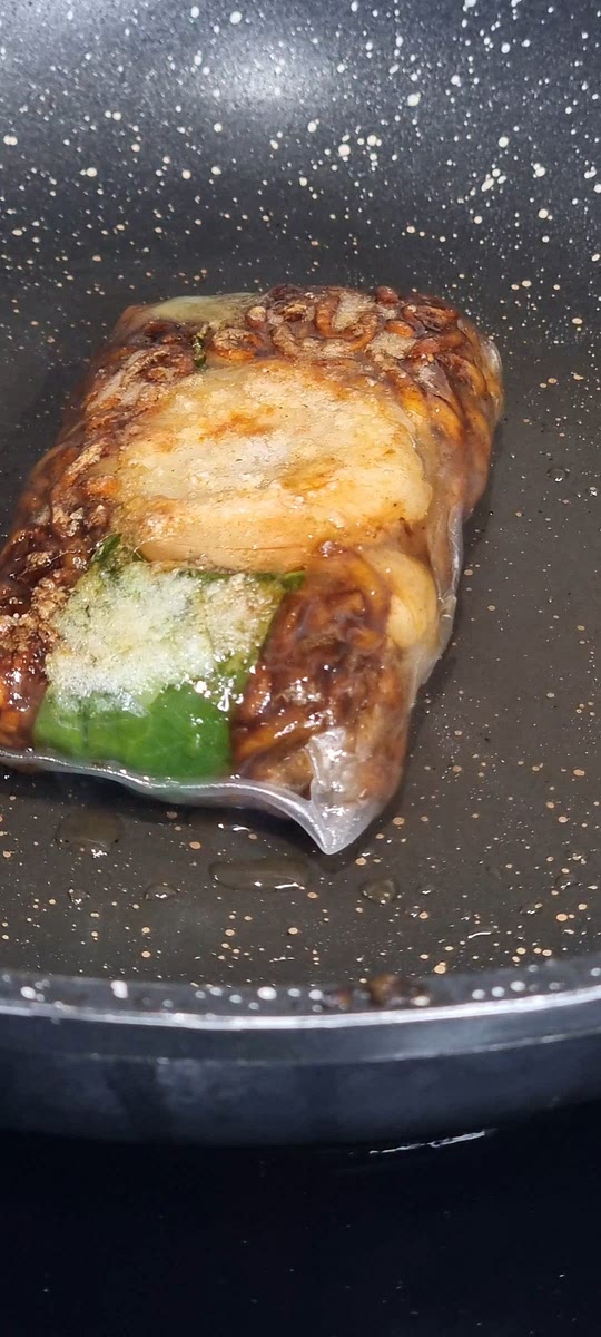 Fry spring rolls, one by one in alittle bit of olive oil until both sides are golden