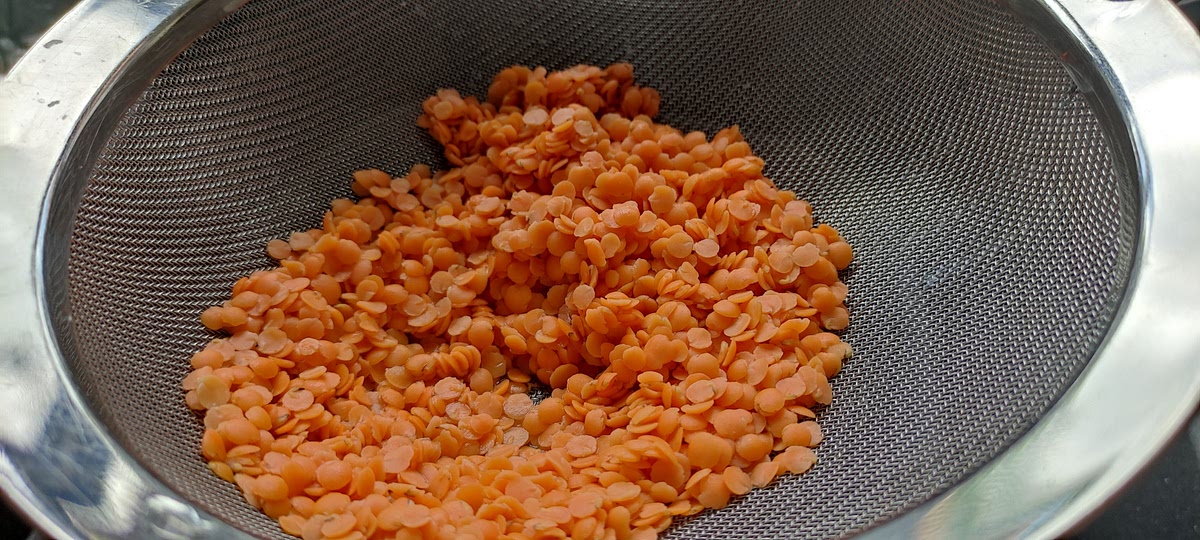 Optional: wash the lentils in water