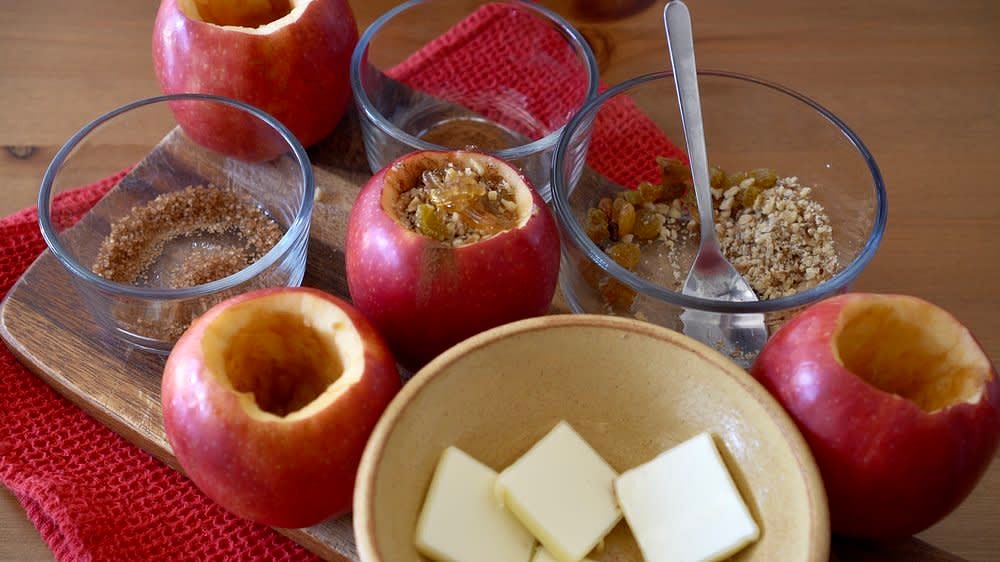 Let's start with Apples. I used a small sharp knife and a teaspoon to make holes in my Apples.