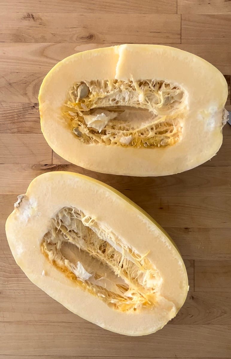 Cut squash in half