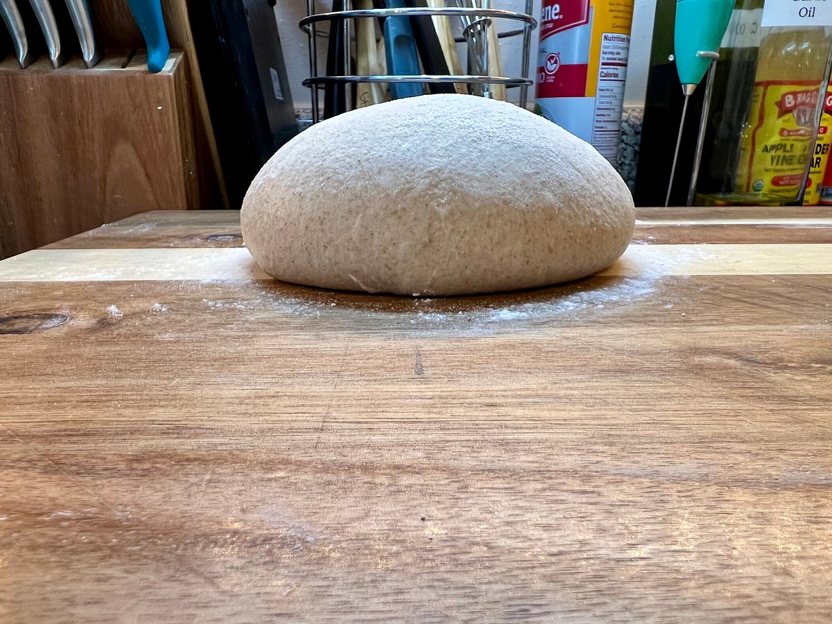 On a generously floured work surface, shape into a ball. Dust the top with flour and cover with an upturned bowl or tea towel and let rest 30 minutes.