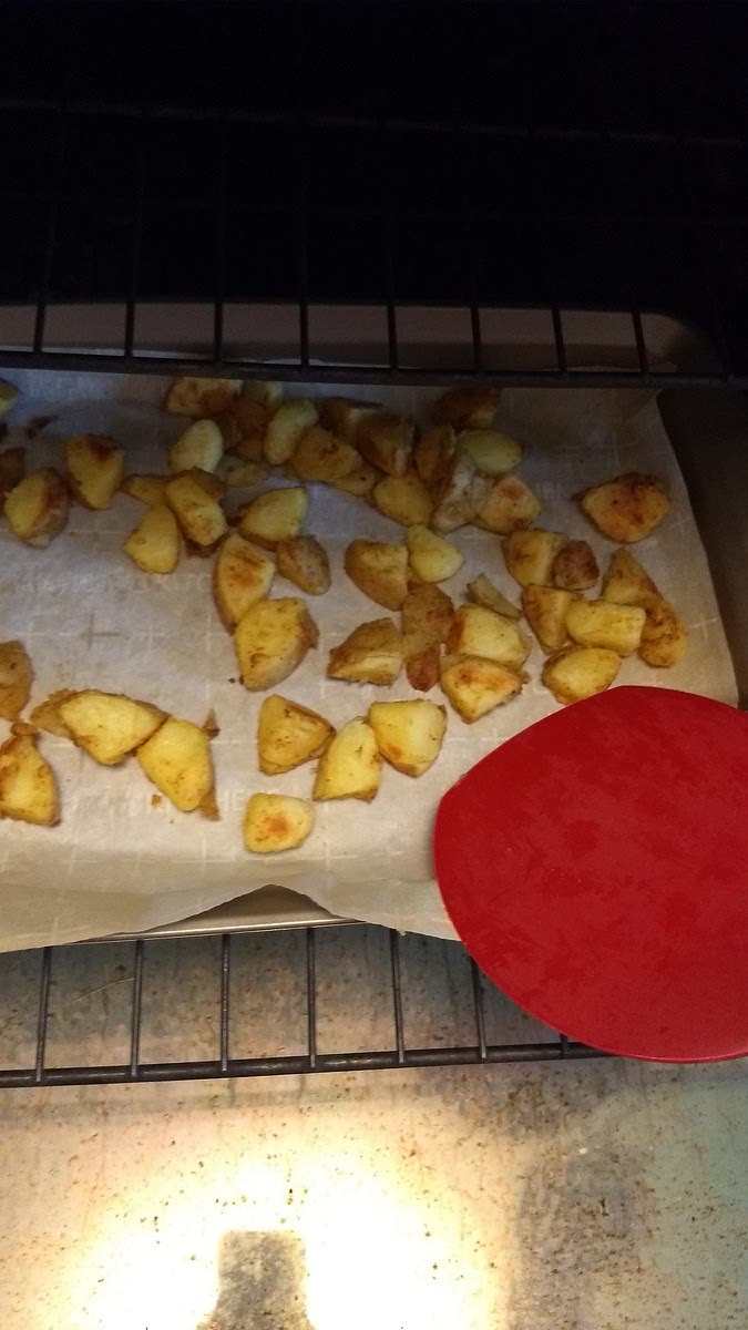 Flip/Toss potatoes and bake for an additional 8 minutes