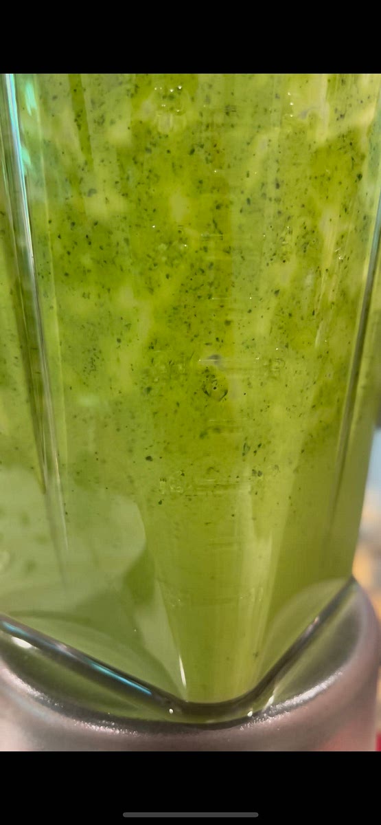 rinse off the herbs, pat dry and throw it all in the blender. cheese, whole garlic cloves, salt and pepper. if pesto is thick and won’t purée add a little more olive oil in and water. a tablespoon at a time. you probably won’t need more than 1, plus you don’t want watery pesto. purée until smooth. that’s it.