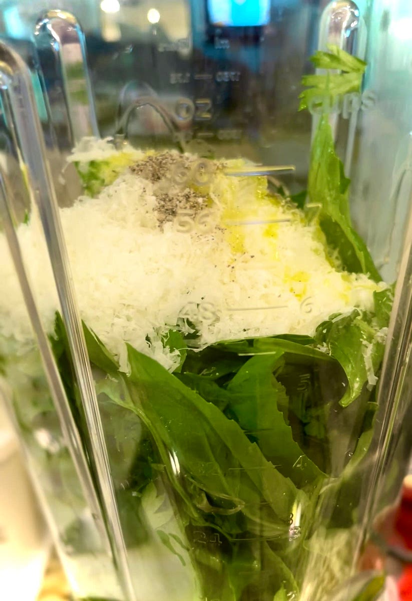 pour the olive oil in first.