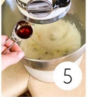 when the cookies are cooling start mixing the butter and vanilla together