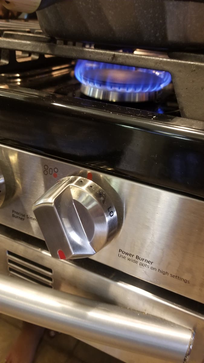 Set the stove to medium or medium/low heat.