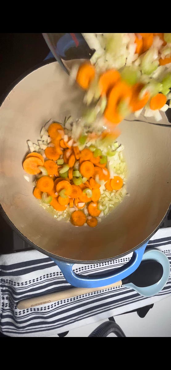 Sauté vegetables for 5 minutes