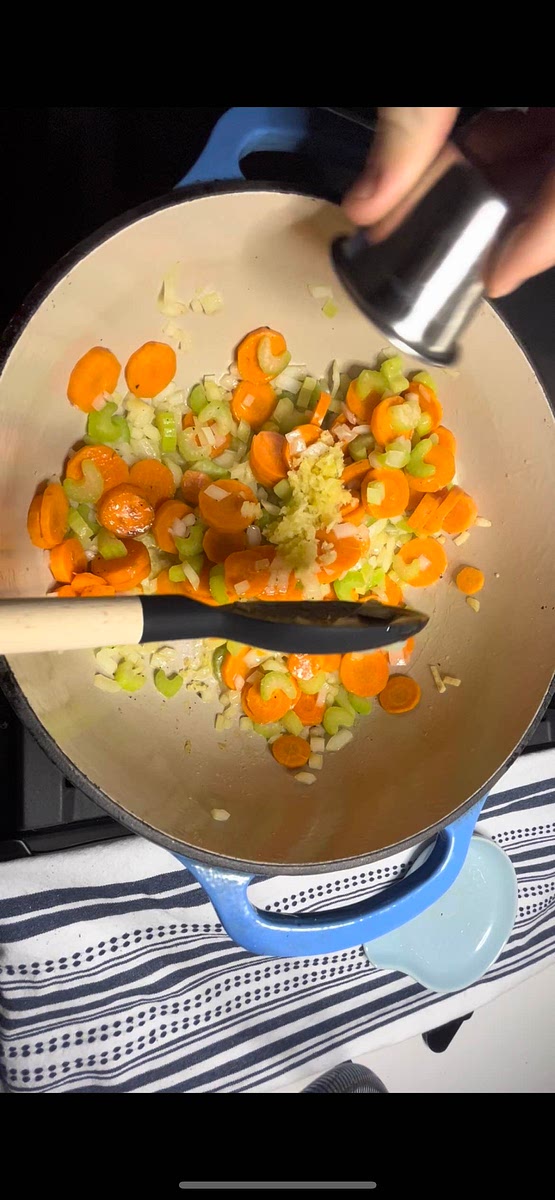 Add in minced garlic. Cook for one minute