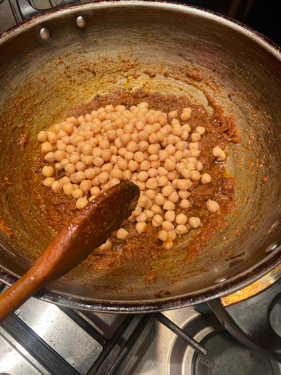 Add chickpeas and mix together