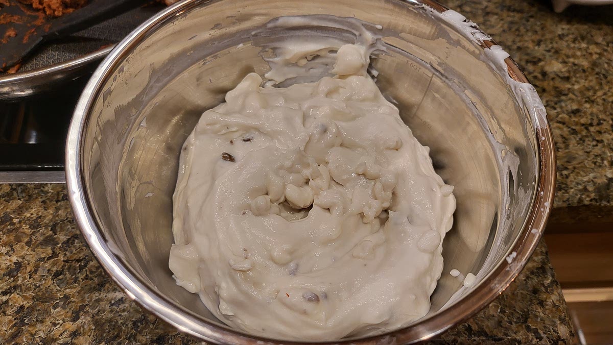 Mix Cream Cheese, Yogurt, and Cream of Mushroom Soup