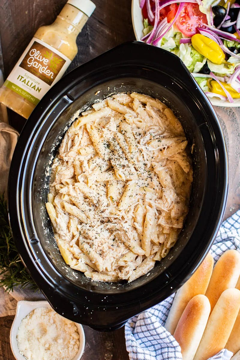 When the cooking time is almost done, start cooking the pasta on the stove top as directed on the package.