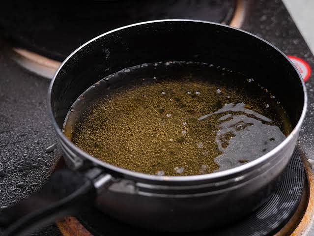 Preheat oil on the pan