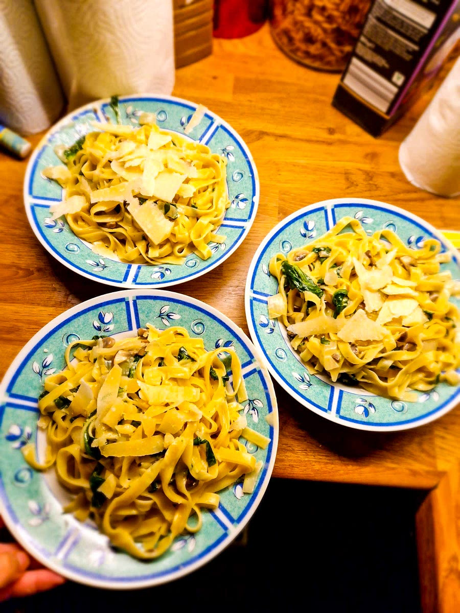 7) serve with freshly grated Parmesan cheese and enjoy