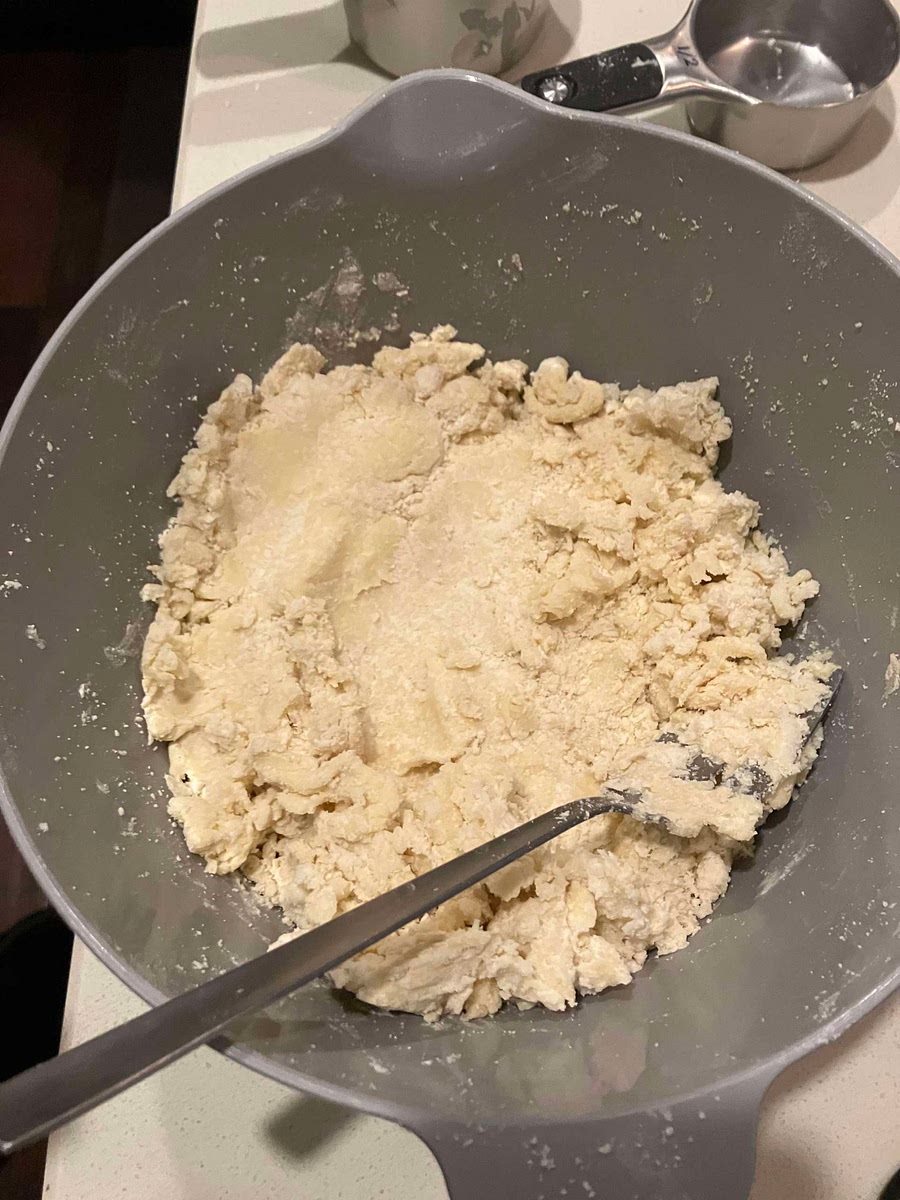 Gradually stir into flour. Mix.