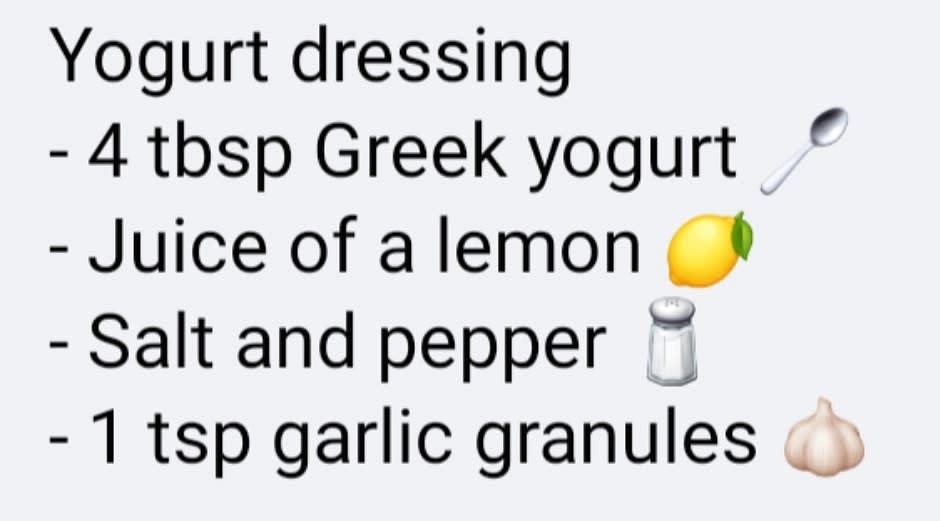 Make yoghurt dressing