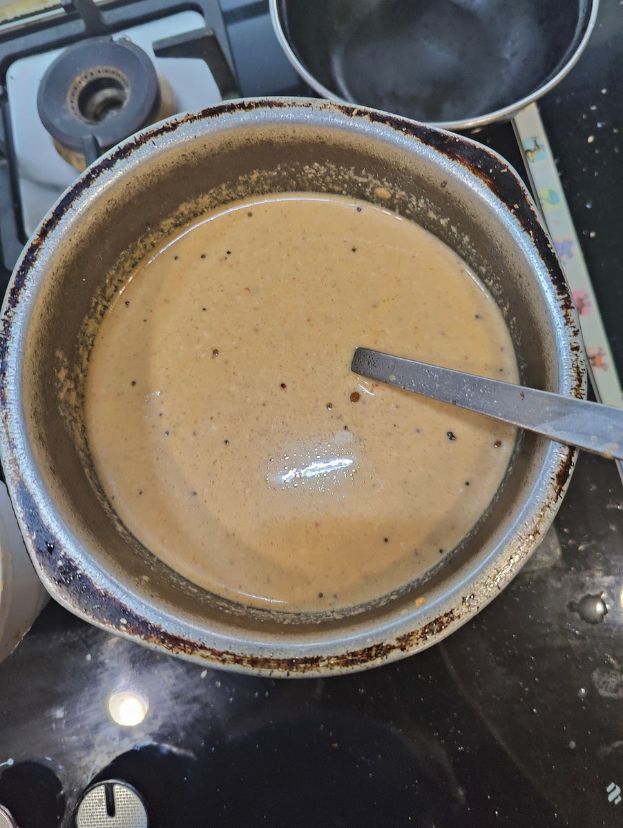 Check consistency and add needed water. Mix well.