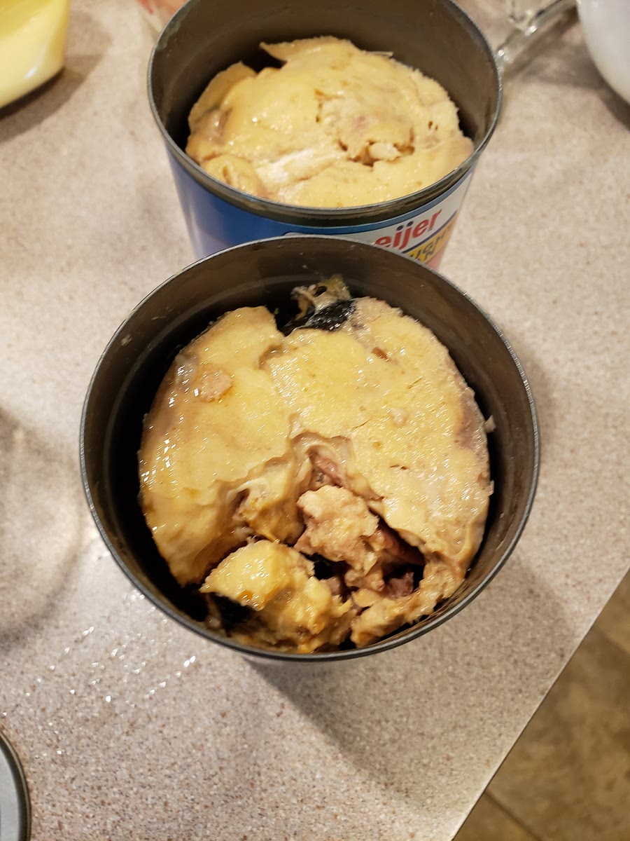 If your salmon is canned, drain the juice.