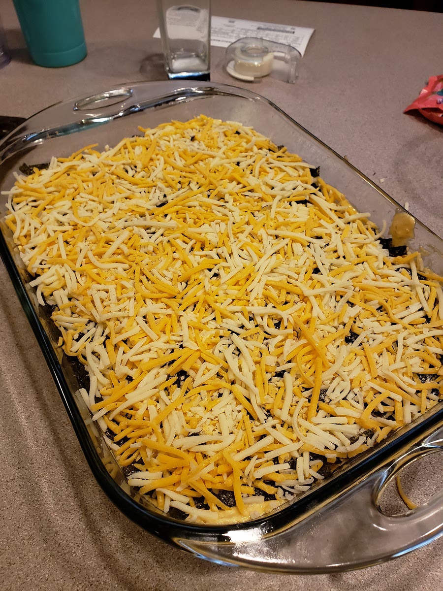 Sprinkle the cheese evenly.