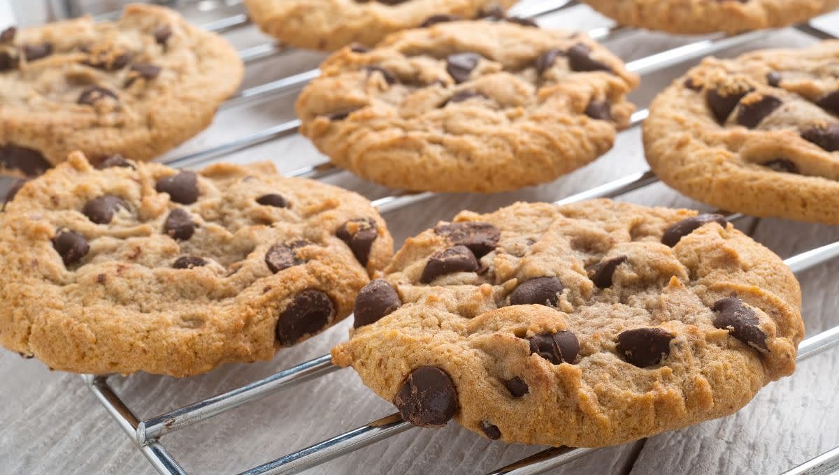 Step 8: Bake for 10-11 minutes at 350 degrees F. The cookies should look golden brown around the edges and soft in the middle. As the cookies cool, they will set and form to perfection.