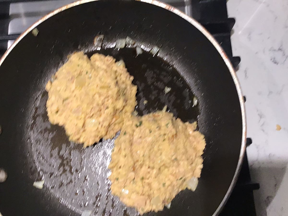 Fry patties on medium heat for about 5 minutes per side