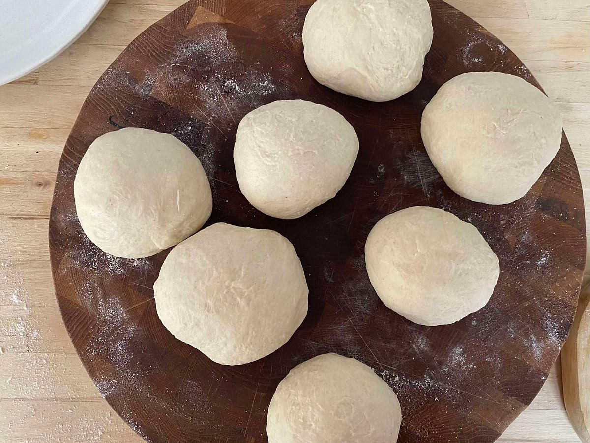 Cover each ball of dough with cling film and allow to rest again either in the freezer until you need it or in the fridge for another 2 hours.