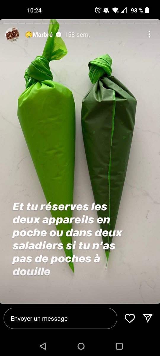Mettre chacune des préparation dans une poche a douille.