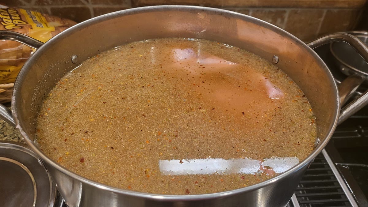 Be sure the pork is almost fully immersed in the brine. Add Water/Cider if necessary. Cover and Refrigerate for 8 to 12 Hours.