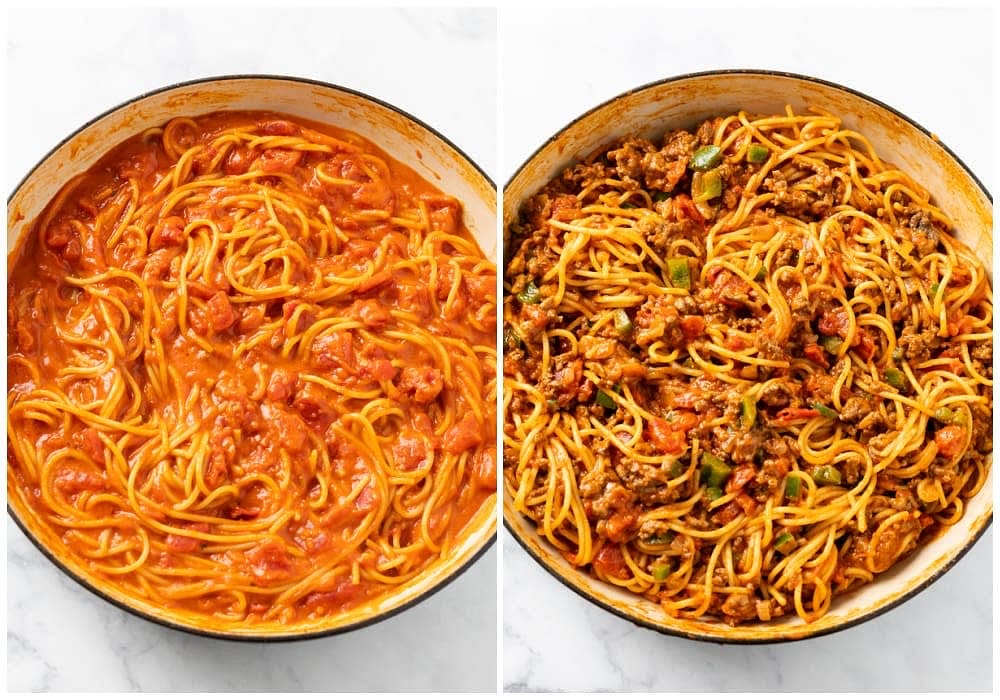Periodically run a silicone spatula along the bottom of the pot to ensure the pasta doesn't stick.