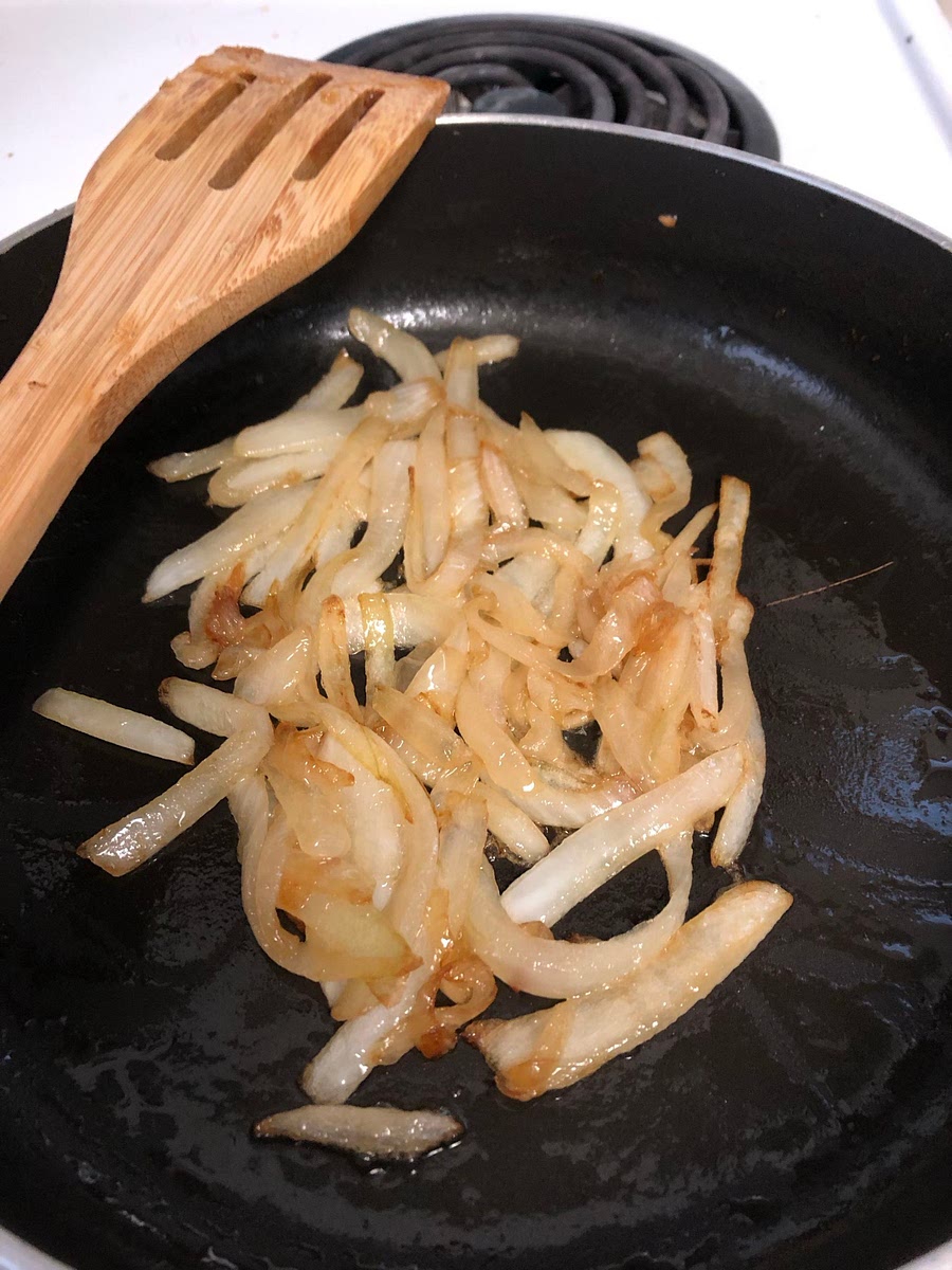 Allow onions to sit for a while, stirring occasionally. You want to achieve a beautiful golden brown colour. To deglaze to prevent burning add small amounts of water as you cook.