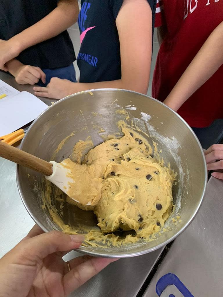 Add chocolate and mix using a spatula