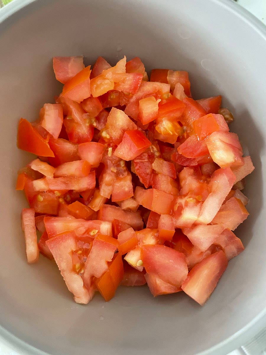 To a bowl add, 2 diced tomatoes, salt and pepper to taste, drizzle a bit of olive oil, sprinkle some Italian seasoning, add 2 teaspoons of minced garlic & some garlic powder optional to add more flavor. Let the mix sit for about 10 minutes in the meantime Toast your bread and prep on plate and begin to top off the toasted bread slices with your tomato mixture. Finally top it off with some parmesan cheese & drizzle some coconut aminos or balsamic and enjoy!