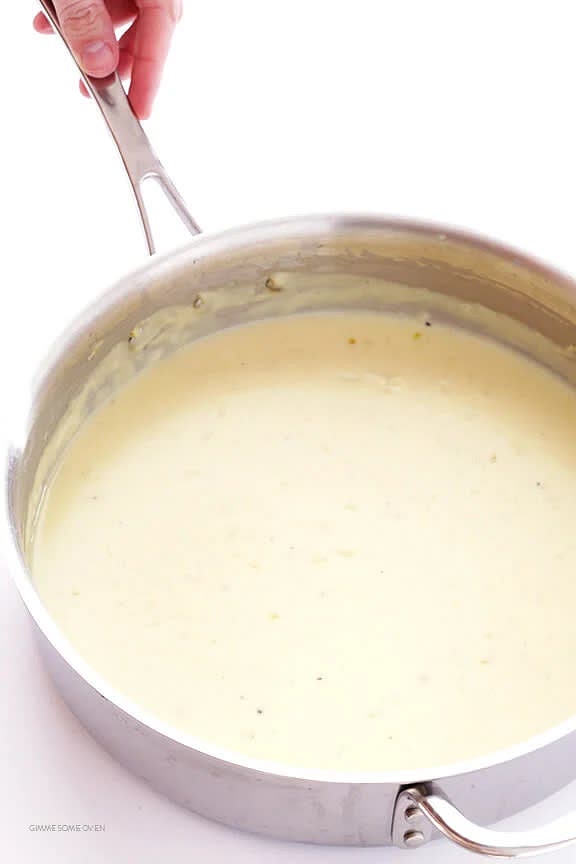 Lastly, add Parmesan, salt and pepper. Once pasta noodles ready, add into sauce. Toss until well combined. Enjoy!