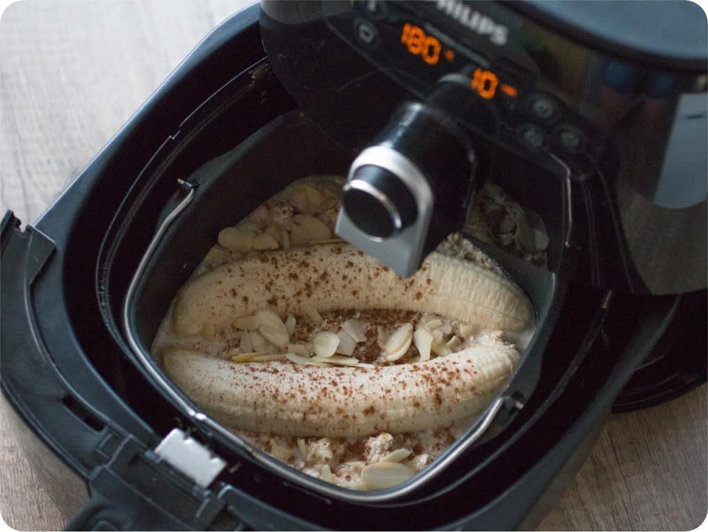 Place the baking accessory into the basket of the Airfryer and bake at the indicated temperature and time until done.