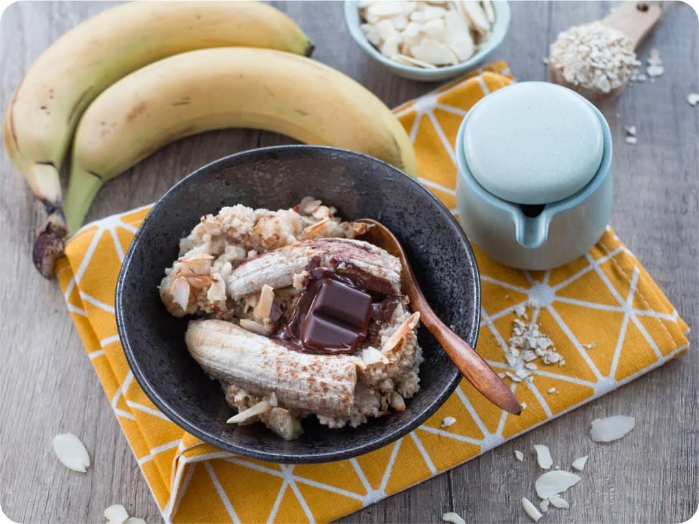 Serve in bowls with a small piece of dark chocolate.