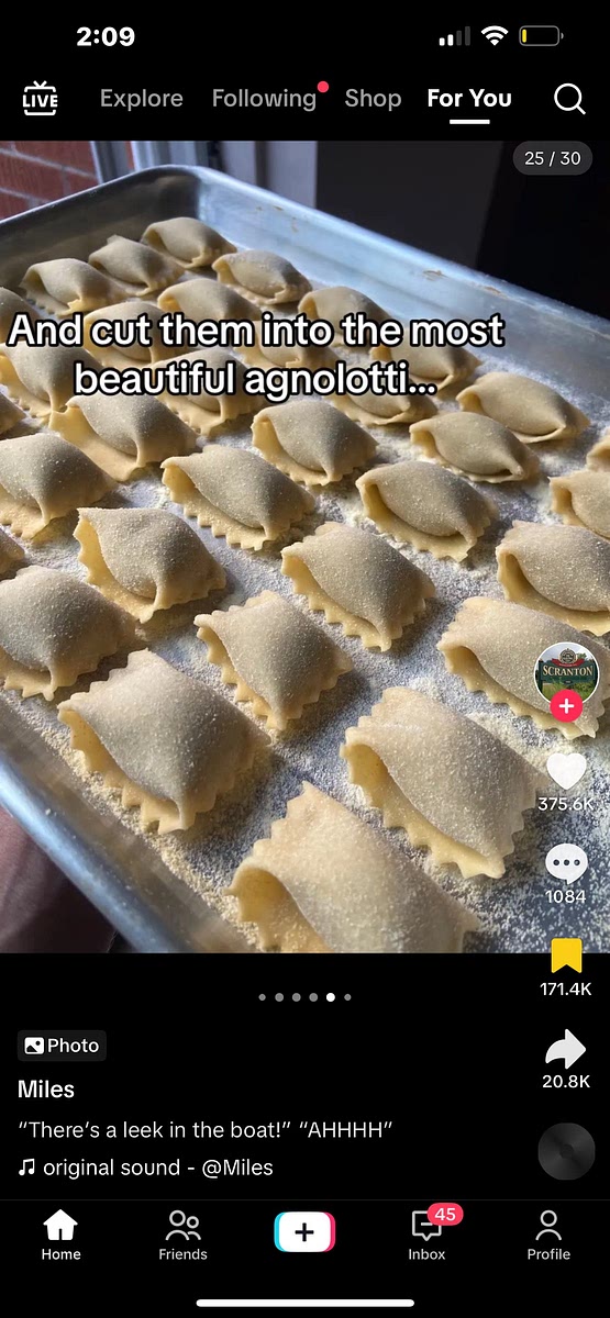 Cut into agnolotti