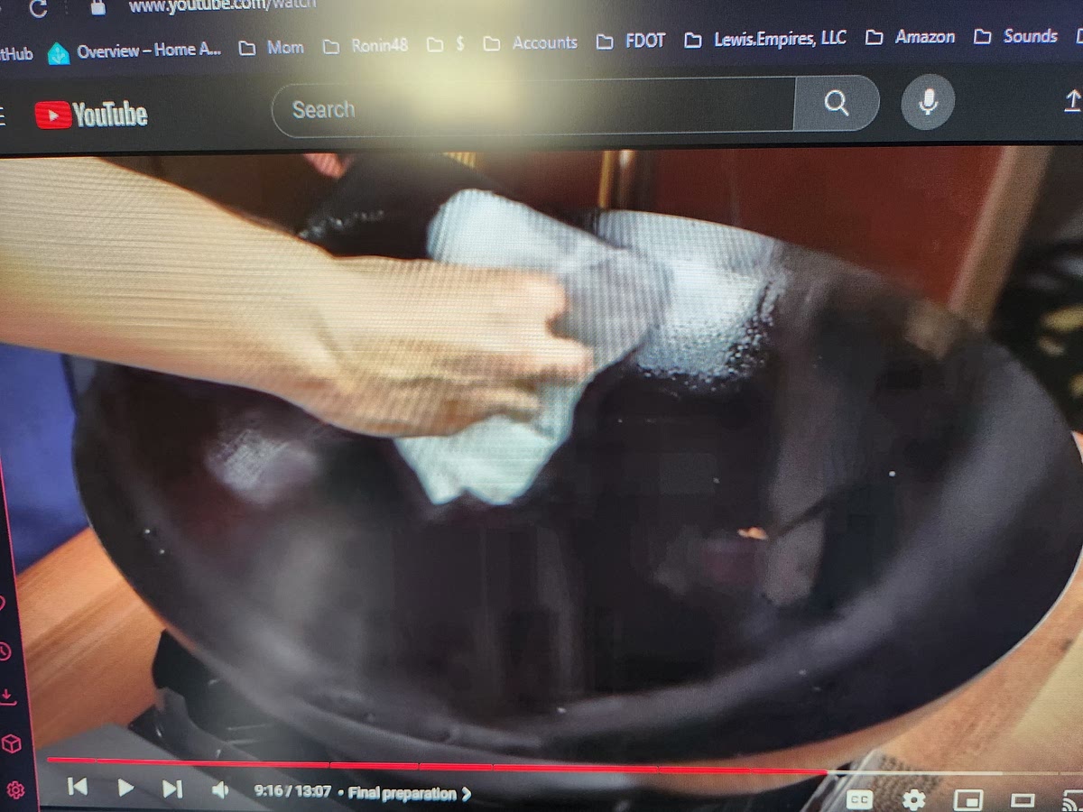Return wok to heat and wipe off remaining egg to prevent burnie bits from forming.