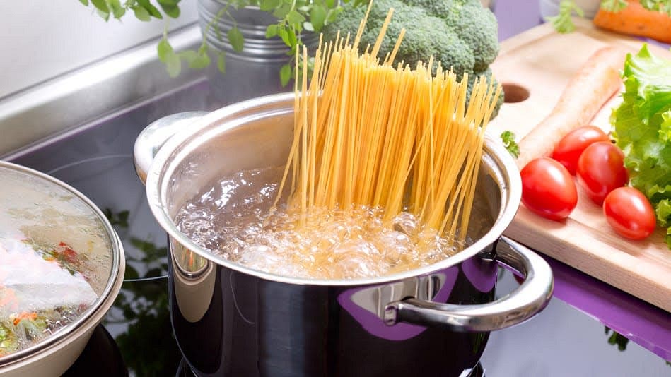 Put pasta in boiled water