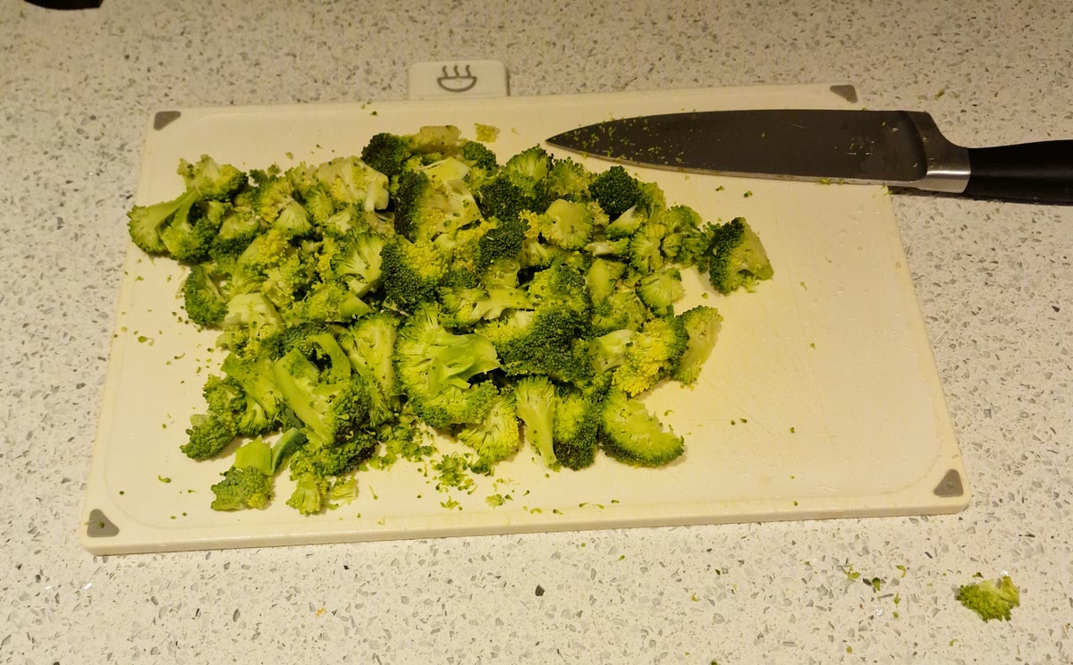 Chop broccoli into small pieces and add to a pan of boiling water along with the orzo. Cook according to packet instructions (usually 12 minutes)