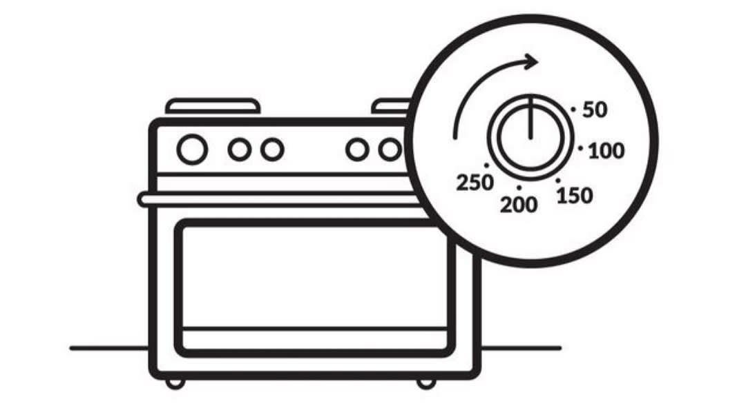 Na dann mal los: Damit der Backofen rechtzeitig die richtige Temperatur hat, heize ihn jetzt schon einmal auf etwa 200 °C Ober- und Unterhitze (180 °C Umluft) vor.
