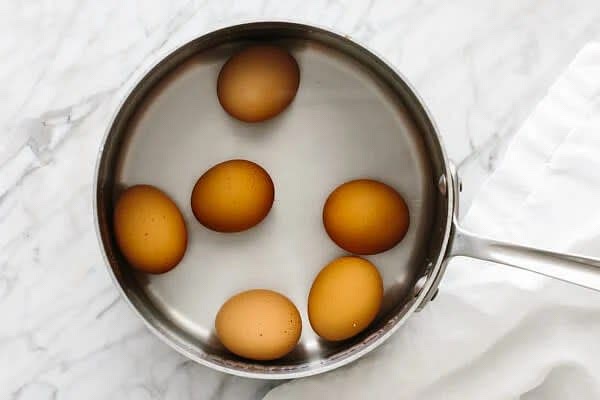 Boil eggs for 15 minutes.